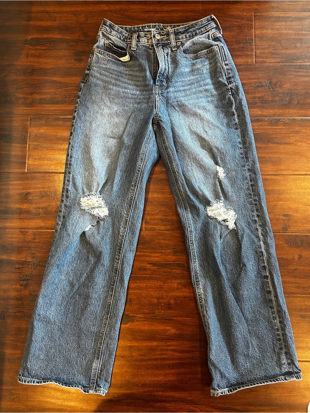 Old Navy Distressed Flare Jeans - Blue Wash